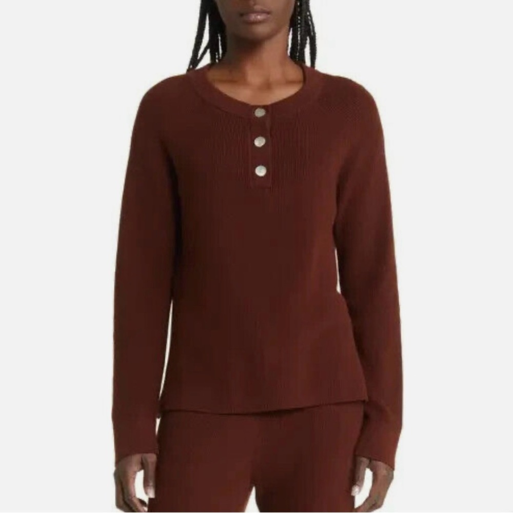 Rails Piper Knit Cotton Cashmere
Blend Sweater In Russet Sz L